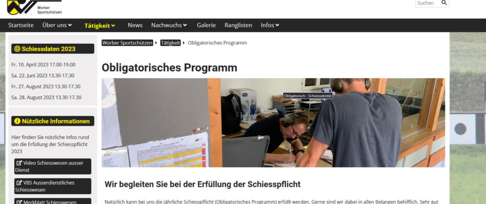Webauftritt Worber Sportschützen